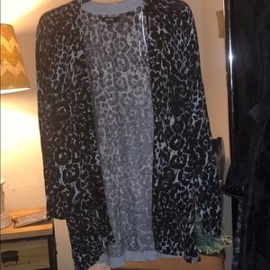 Black and White Animal Print Cardigan